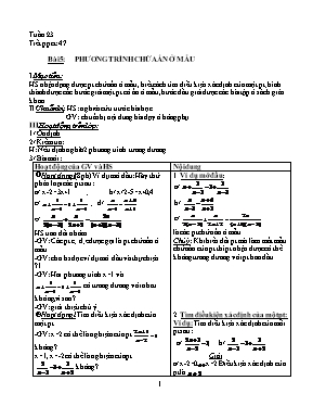 Giáo án Đại số 8 - Tuần 23